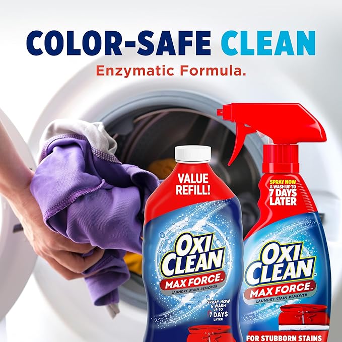 OxiClean Max Force Laundry Stain Remover Spray Refill, 48 fl oz (Pack of 4)