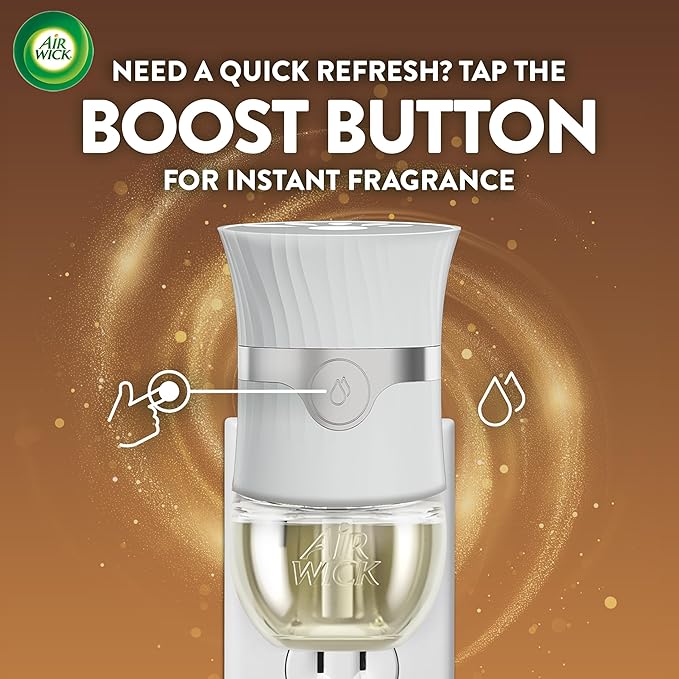 Air Wick Plug In Scented Oil Refill, Infused with Essential Oils, Plug In Air Fresheners for Home, Brown Sugar & Vanilla, 6 ct