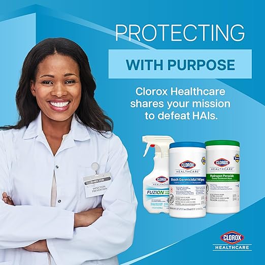 Clorox Healthcare Hydrogen Peroxide Cleaner Disinfectant Wipes, 6.75" x 5.75", 155 Count, Pack of 6 (Package May Vary)