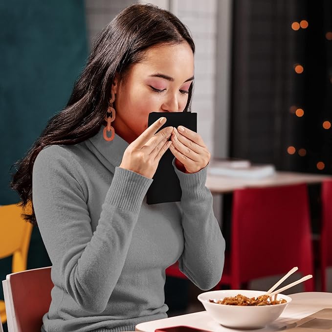 Utopia Kitchen Black Cloth Napkins [12 Pack, 18x18 Inch] Absorbent Cotton Blend Washable and Reusable for Dinner, Restaurant, Lunch, Wedding and Hotel