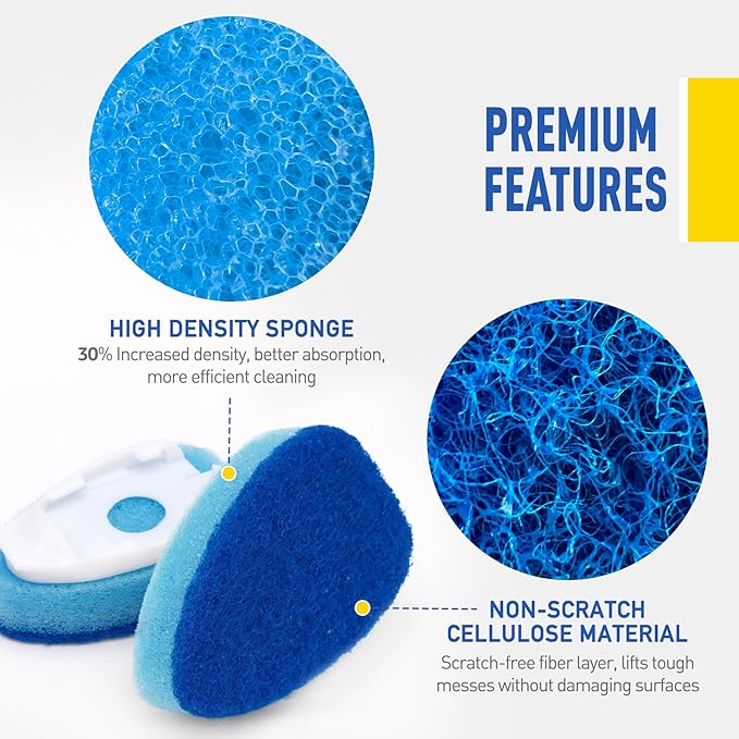 Dishwand Sponge Refills, Non Scratch Refill Pads for Soap Dispenser Handle, Heavy Duty Replacement Dot Heads for Dishwashing Wand, Dish Brush, Scrubber, Kitchen Sink, Tile, Pot, Pan,Glassware