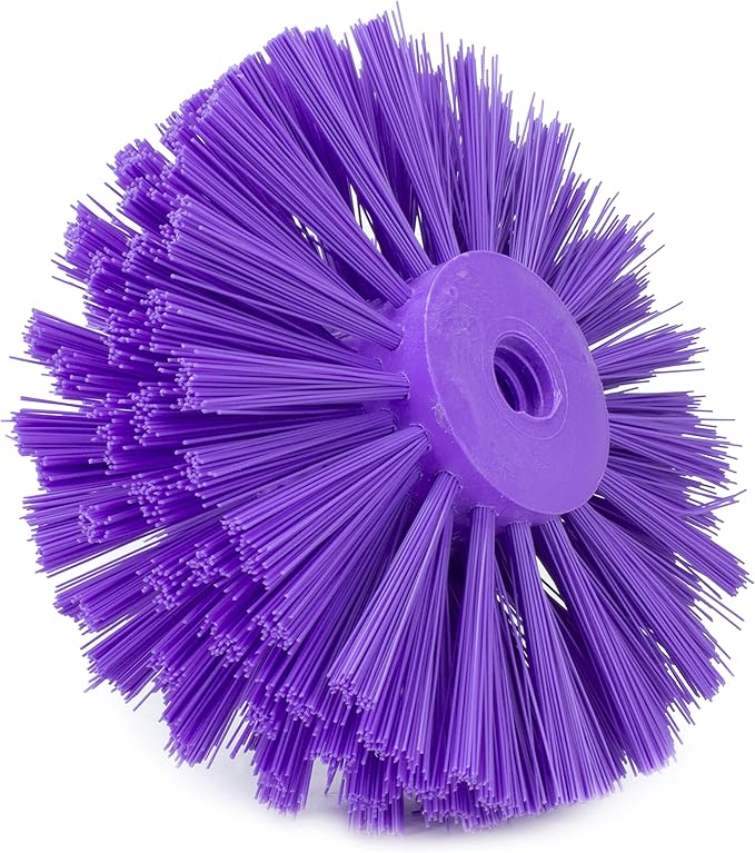 SPARTA Industrial Tank Brush Head Pipe Brush Head, Drain Brush with 3/4" Thread Hole (Handle Not Included) for Commercial Use, Plastic, 5.7 Inches, Purple (Pack of 2)
