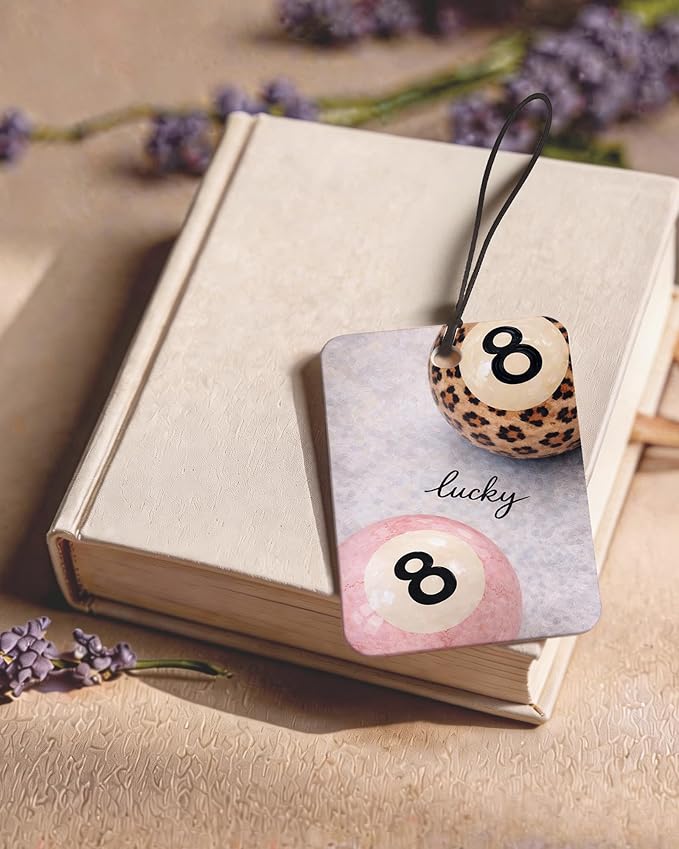 Funky Leopard Bow Orange Citrus Car Air Freshener 4pcs, Girly Y2k Lucky 8 Ball Cheetah Hanging Scents Car Accessories Interior Mirror Decor for Women Girls