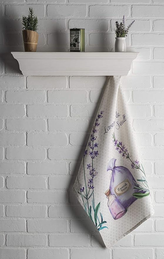 Maison d' Hermine Kitchen Towels Set of 3 100% Cotton 27.50" x 20" Reusable Cloth Tea Dish Towels Absorbent with Hanging Loop for Kitchen Farmhouse Hotel Spring Summer - Fanny