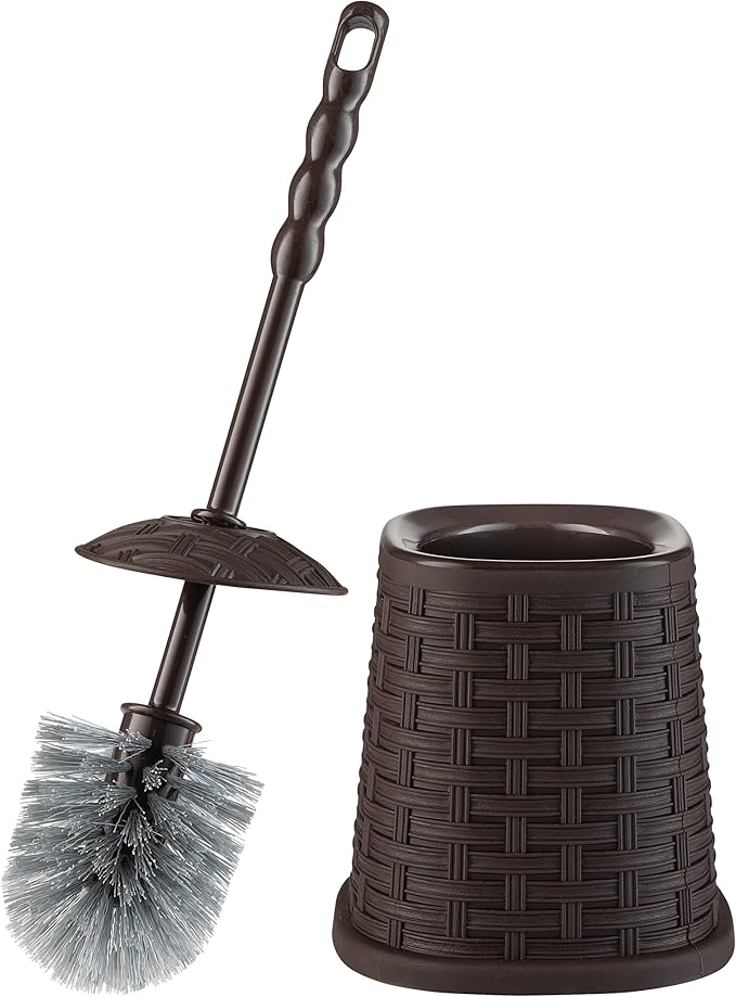 Wicker Free Standing Toilet Brush and Holder Color: Brown