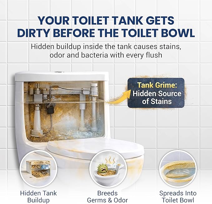 MGICAN Patented Automatic Toilet Bowl Cleaner System (ATCS) 1700+ Flushes - Non Toxic Toilet Bowl Cleaner 1 Year Supply - Toilet Tank Cleaner for Hard Water Stains & Limescale - UL-Certified (1 Pack)