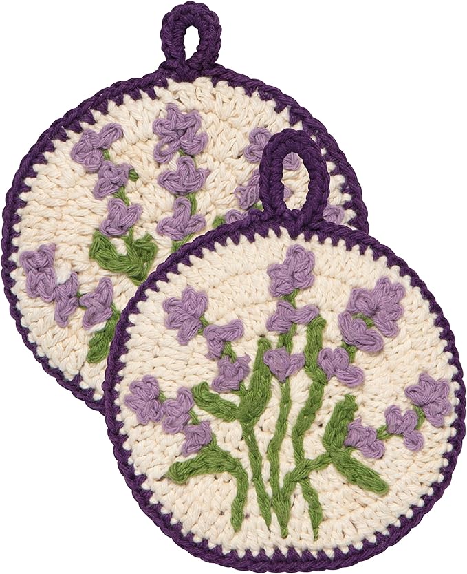 Set of 2 Lavender Dishcloths
