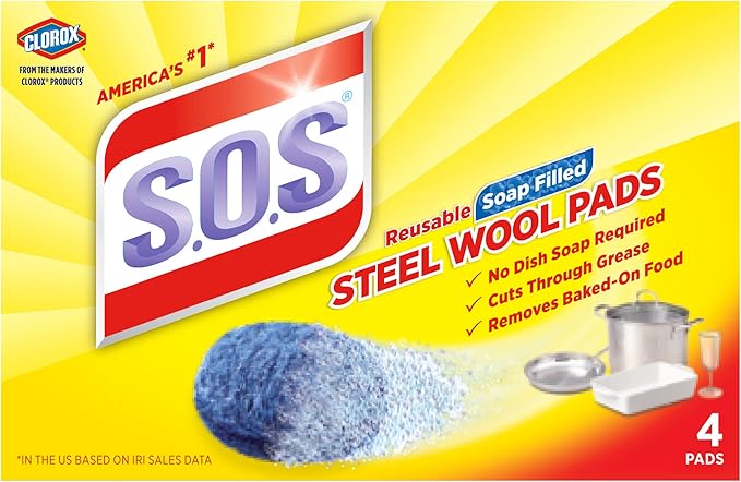 S.O.S. Steel Wool Soap Pads, 4 Count, Model: 98041