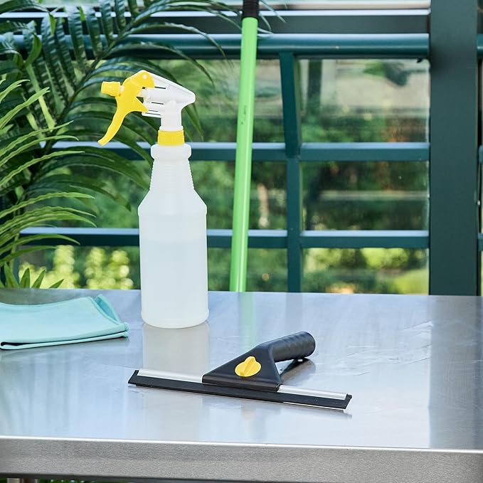 Restaurantware-Clean Tek Professional 9.84 Inch Window Squeegee, 1 Window Cleaning Squeegee with Rubber Blade - All-Purpose, for Mirror Or Glass Door, Black Plastic Wiper with Aluminum Frame