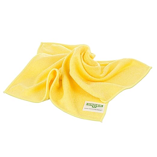 Unger MB40J SmartColor MicroWipe Microfiber Cloth, 16" Length x 16" Width, Yellow (Case of 10)