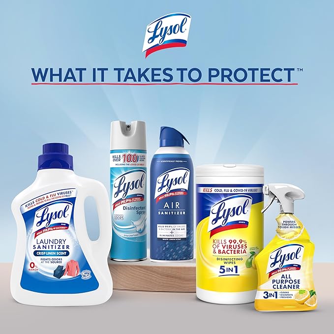 Lysol All Purpose Cleaner Spray, Multi-Purpose Disinfecting Spray, Kitchen & Bathroom Cleaner, Lemon Breeze Scent, 32 Fl Oz