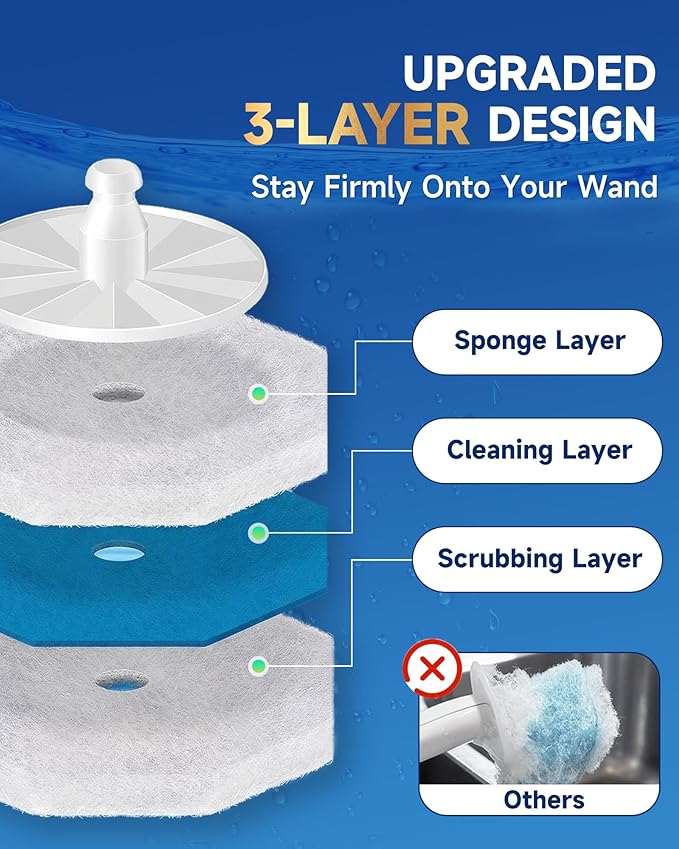 20 Count Toilet Wand Refills for Clorox, 5X Cleaning Power Toilet Bowl Wand Refills & High-Density Disposable Toilet Brush Scrubber - No Falling Apart, Instant Foam for Bathroom Cleaning