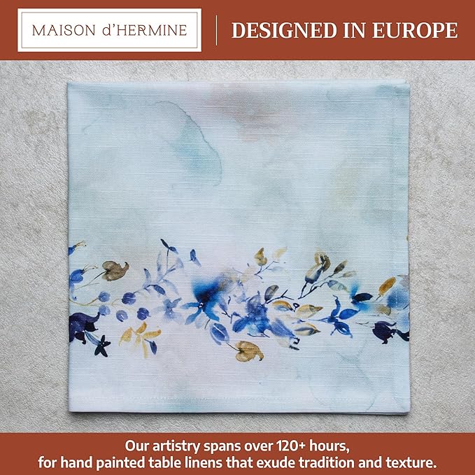 Maison d' Hermine 100% Cotton Cloth Napkins Set of 4 Everyday Reusable Square Napkins Cloth Washable Dinner Party Wedding Restaurant Hotel Kitchen Spring Summer (Lazy Summer Days, 20" x 20")