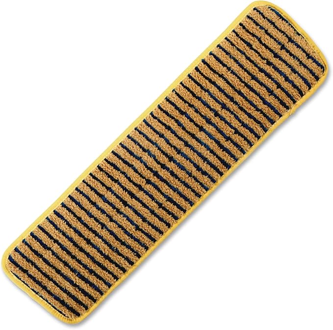Rubbermaid Commercial Products HYGEN Microfiber Super Scrubber Damp Mop Pad, 18-inch, Yellow, for Floor Cleaning on Title/Hardwood/Laminate Floors