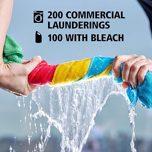 Rubbermaid Commercial Products HYGEN r-40 Recycled Microfiber Cloths, 16"" X 16"" Blue, 24-Pack, Durable, Lint-Free, Wet-Dry Cleaning for Home, Applianes, Cars, Custodial Spaces, Housekeeping, Glass