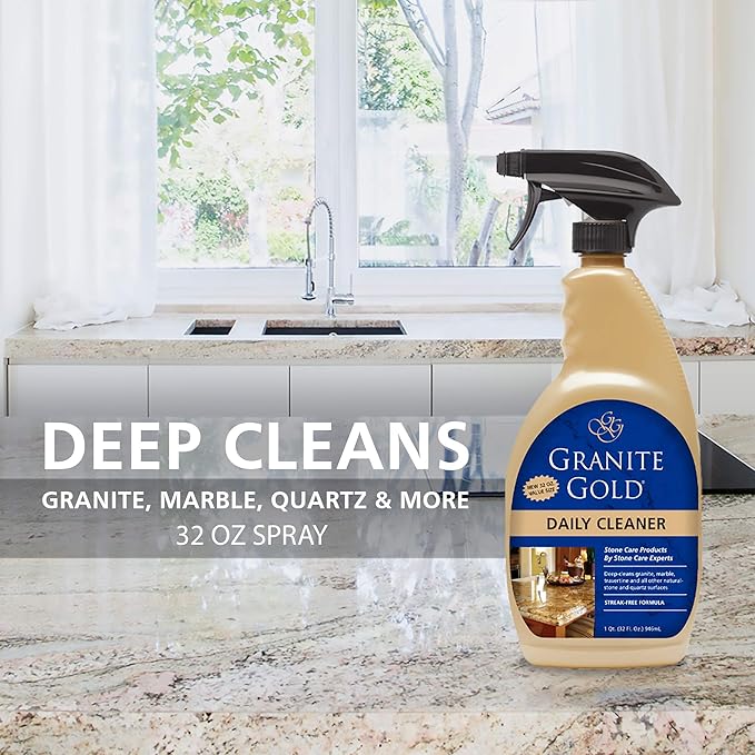 Granite Gold Daily Cleaner for Granite,Marble & Other Natural Stone & Quartz Surfaces,32 Ounces,(Pack of 2)