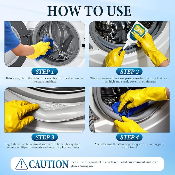 KLIFE Home Stain Cleaner Gel, Home Remover Gel, Deep Cleaning Gel for Tile Gaps, Washing Machine, Refrigerator Strips, Home Kitchen Sinks, Wall & Shower Stains - 6.76 Fl oz