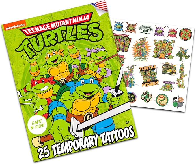 Teenage Mutant Ninja Turtles Bath Towel Set for Kids - Bundle with 27" x 54" Beach Towel Plus Tattoos, More | TMNT Bathroom Pack for Boys