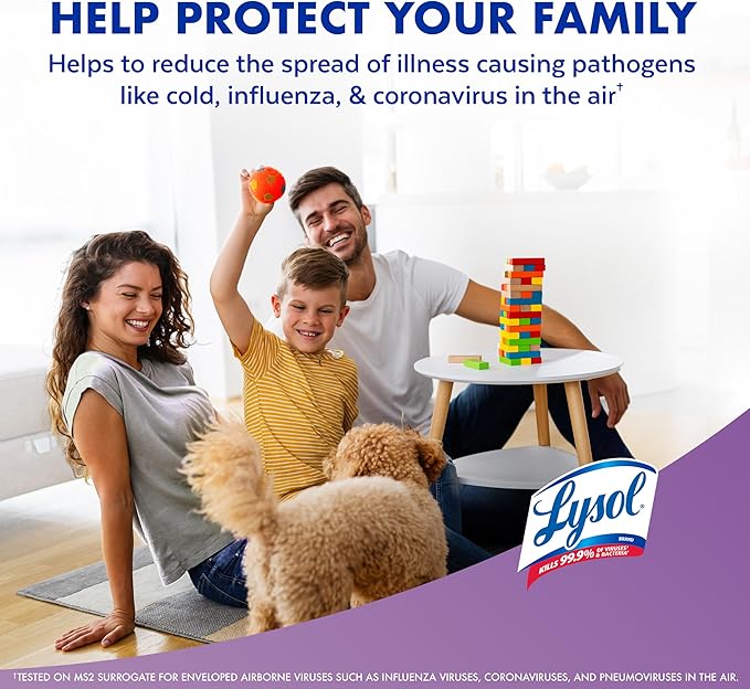 Lysol Air Sanitizer Spray with Bacterial Odor Eliminator for Home & Office, Sanitizing Air Spray, Air Freshener Alternative,Lavender Sky Scent, 10 oz (Pack of 3)
