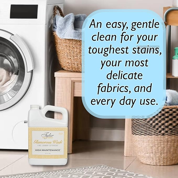 Tyler Glamorous Wash High Maintenance Fine Laundry Detergent with Stain Remover Pen and Dryer Sachets - Liquid Detergent Designed for Clothing - Hand & Machine - 64oz (High Maintenance)