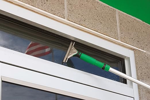 Unger Commercial 6" Window Squeegee with Ergonomic Handle, Case of 10 – Soft Rubber Blade & Stainless Steel "S" Channel for Streak‑Free Cleaning ES150