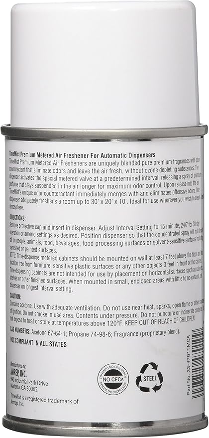 Pacon Waterbury Companies,INC. Metered Refills for Timemist Disp, Dutch Apple/Spice