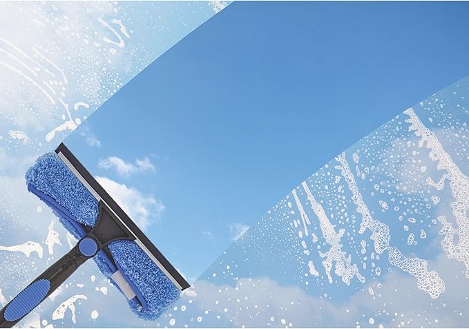 Vaughan 5 Piece Home Cleaning Kit with 24 Foot Telescoping Extension Pole, Window Squeegee and Washer, High Ceiling Fan Duster, Cobweb Duster 050231ECE