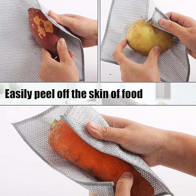 Dishcloth Pot Scrubber Multipurpose Wire Dishwashing Rags for Wet and Dry,New Multifunctional Non Scratch Metal Wire Dishcloth,Reusable Metal Scrubbing Pads Sponge Clean for Home Kitchen Cooktop (10)