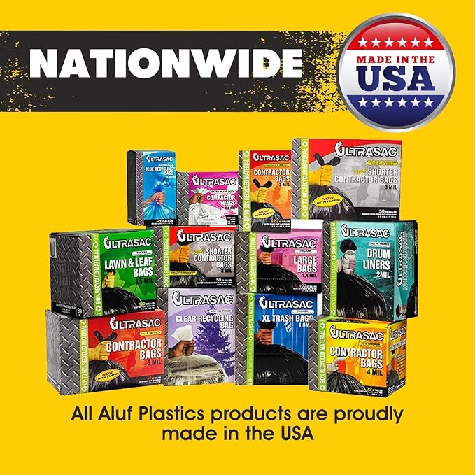 Aluf Plastics 12-16 Gallon 1 MIL (eq) Clear Heavy Duty Garbage Bags - 22" x 31" - Pack of 2000 - For Industrial, Recycling, Storage, & Outdoor