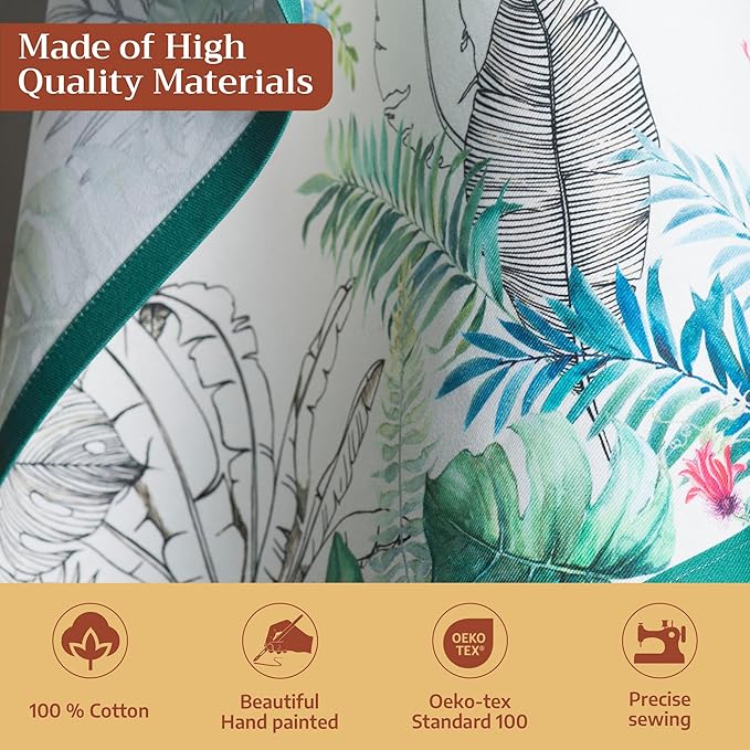 Maison d' Hermine Kitchen Towels Set of 3 100% Cotton 27.50" x 20" Reusable Cloth Tea Dish Towels Absorbent with Hanging Loop for Kitchen Farmhouse Hotel Spring Summer - Tropiques