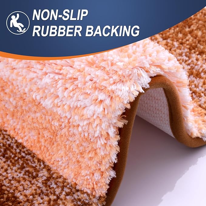 OLANLY Large Bathroom Rugs Mat 45x27, Extra Soft Absorbent Microfiber Bath Rugs, Rubber Backing, Quick Dry, Machine Washable Bath Mat for Bathroom Floor, Tub and Shower, Home Decor Accessories, Orange