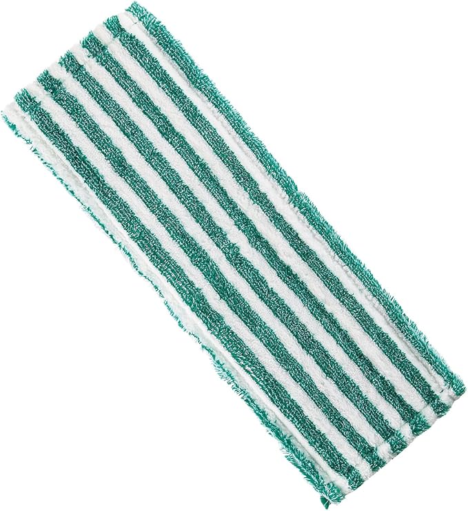 Libman Commercial 119 Microfiber Wet/Dry Floor Mop Refill Pad, Microfiber, 18" Wide, Green and White (Pack of 2)