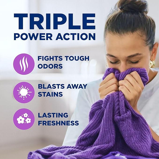 ARM & HAMMER Plus OxiClean with Odor Blasters Liquid Laundry Detergent, Laundry Odor Remover, Attacks Stains, Fresh Burst Scent, 154 Loads, 200.2 Fl Oz