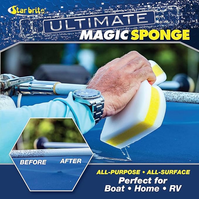 STAR BRITE Black Streak Remover & Degreaser + Magic Sponge Eraser 2 Pack - Super Charge Your Cleaning Kit