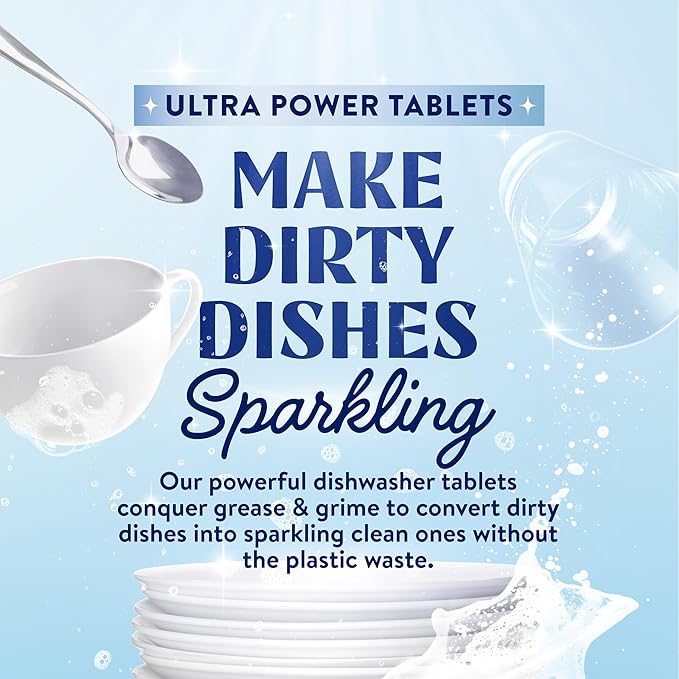 Cleancult Ultra Power Dishwasher Detergent Pods for Sparkling Streak-Free Shine, All-In-One, No Plastic Waste, 96 Count