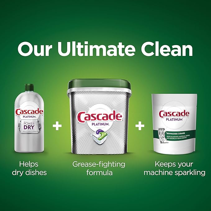Cascade Platinum Dishwasher Pods, ActionPacs + Oxi, Dishwasher Detergent, Fresh Scent, 44 Count