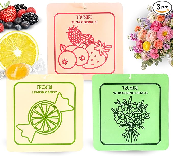 Room Deodorizer Gel Odor Eliminator For Home - Variety Pack Of 3 - Lemon Candy|Sugar Berries|Whispering Petals - Non Plug In Strong Scent Bathroom Air Freshener Odor Absorber Closet Deodorizer