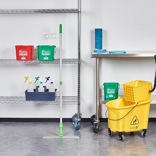 Restaurantware-Clean Tek Professional 17.7 Inch Flat Mop Plate Frame, 1 Quick Connect Mop Frame for Wet Or Dry Pads - Pads Sold Separately, Durable, Green Aluminum Cleaning Pad Base