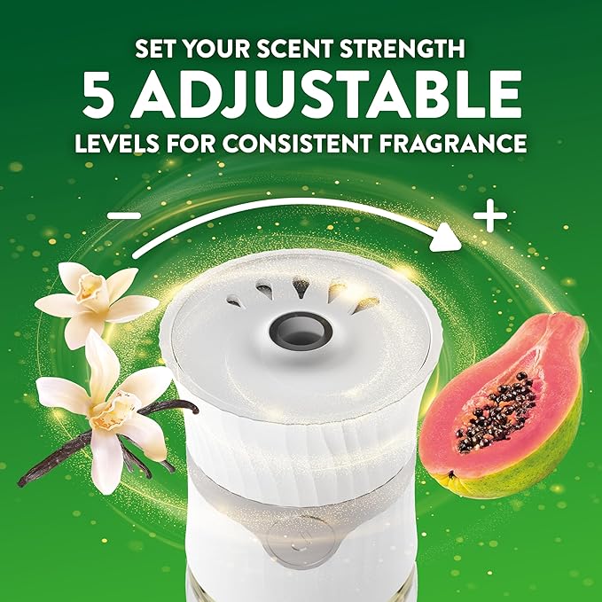 Air Wick Plug In Scented Oil Refill, 10ct, Vanilla and Pink Papaya, Air Freshener, Essential Oils
