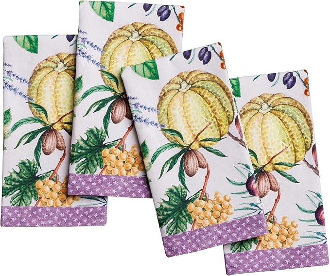 Maison d' Hermine 100% Cotton Cloth Napkins Set of 4 Everyday Reusable Square Napkins Cloth Washable Dinner Party Wedding Restaurant Hotel Kitchen Spring Summer (Cavaillon, 18" x 18")