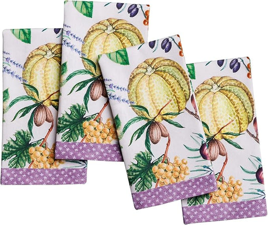 Maison d' Hermine 100% Cotton Cloth Napkins Set of 4 Everyday Reusable Square Napkins Cloth Washable Dinner Party Wedding Restaurant Hotel Kitchen Spring Summer (Cavaillon, 18" x 18")