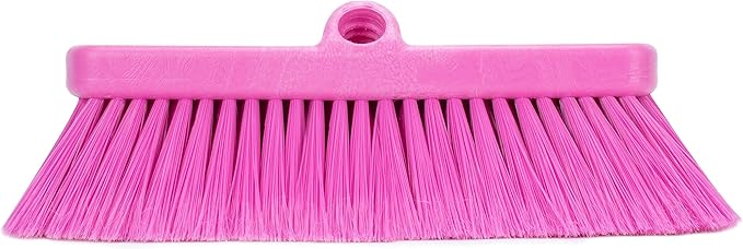 SPARTA 41278EC26 Flo-Thru Plastic Wall Scrub Brush, Equipment Brush With Soft Nylex Bristles For Industrial Kitchens, Hospitals, Commercial Cleaning, 4 Inches, Pink, (Pack of 12)