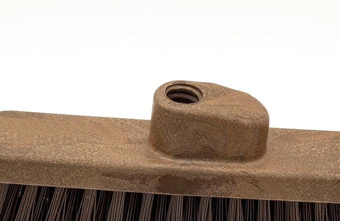 SPARTA Plastic Broom Head, Angled, Flagged for Small Debris Indoor, Outdoor, Home, Restaurant, Lobby, Office, 12 Inches, Brown