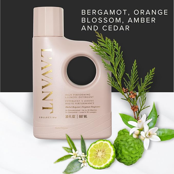 L'AVANT Collective Luxury Laundry Detergent | Blushed Bergamot | Natural Non-Toxic Liquid Laundry Soap with Enzymes | Plant-Based, HE Compatible, Protects Colors | 30 oz