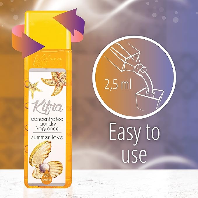 KIFRA SUMMER LOVE Concentrated Laundry Fragrance 6.76 Fl Oz 200ml 80 Washing Cycles