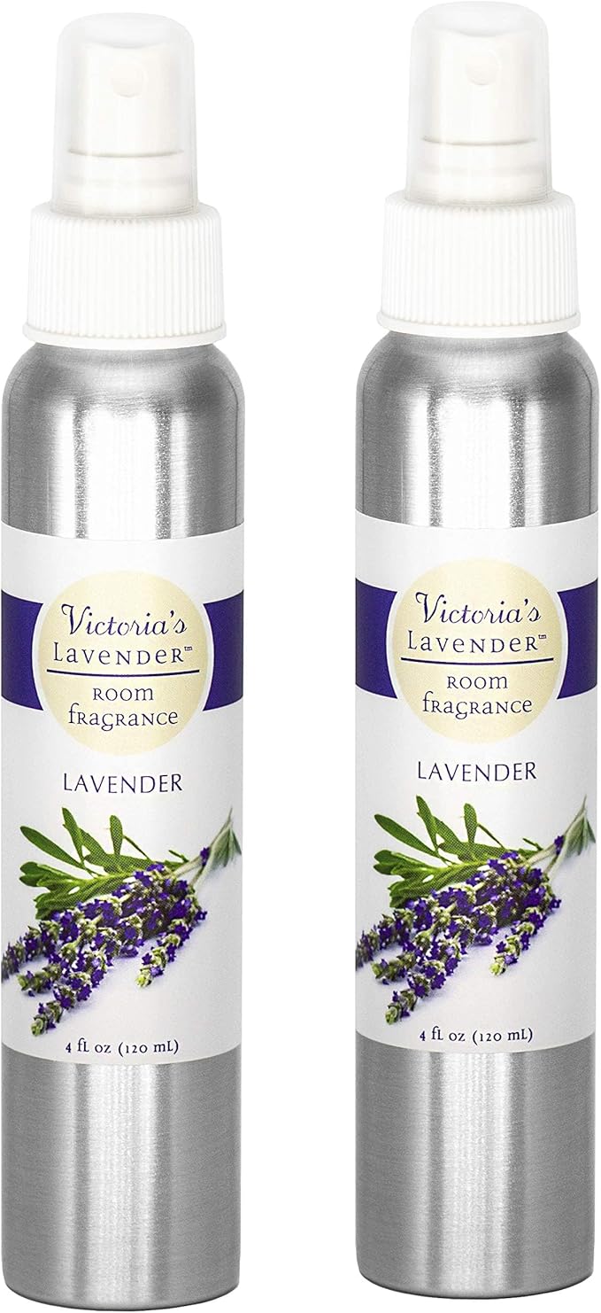 Victoria's Lavender Room Fragrance Spray - Air Freshener & Odor Eliminator - Lavender Spray - Luxury Essential Oil Scent for Home & Bathroom - Aromatherapy Relaxation & Stress Relief- 2 Pack, 4 oz