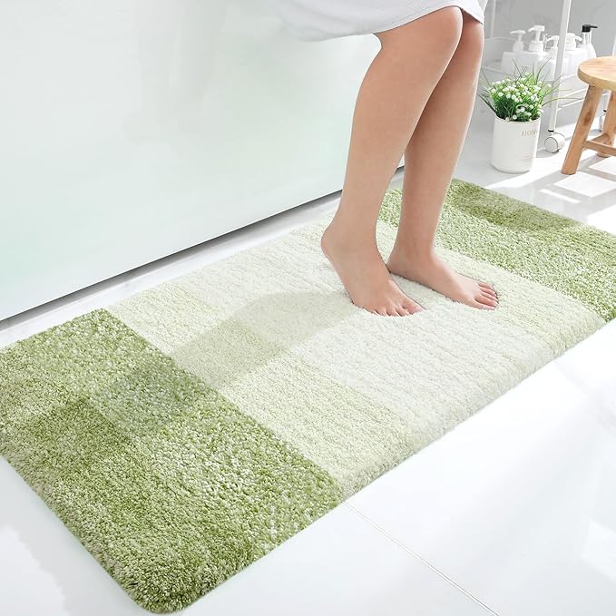 OLANLY Large Bathroom Rugs Mat 45x27, Extra Soft Absorbent Microfiber Bath Rugs, Rubber Backing, Quick Dry, Washable Bath Mats for Bathroom, Tub and Shower, Home Decor Accessories, Mustard Yellow