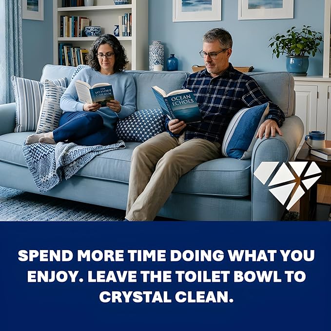CRYSTAL CLEAN | Automatic Toilet Bowl Cleaner | Time Saving Single Pod System | No Tablets Or Stamps | Quick & Easy Toilet Tank Install | Septic & Plumbing Safe | Pre-Loaded Detergent | Fresh Scent