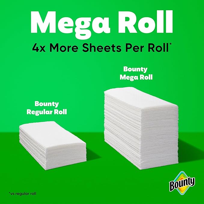 Bounty Select-A-Size Paper Towels, White, 6 Mega Rolls = 24 Regular Rolls