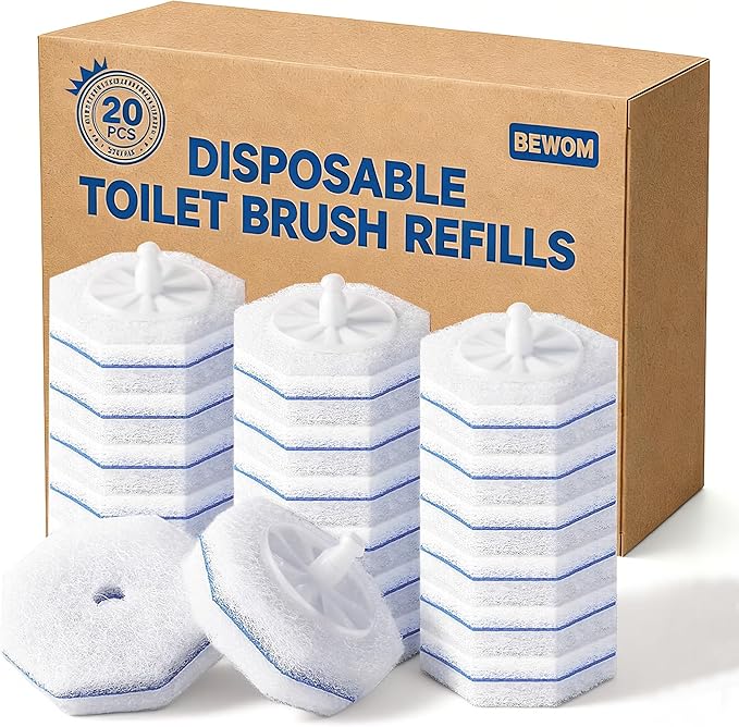 20 Count Toilet Bowl Cleaner Wand Refills Compatible with CLOROX, Disposable Toilet Brush Refills, Replacement Brush Heads for Cleaning System